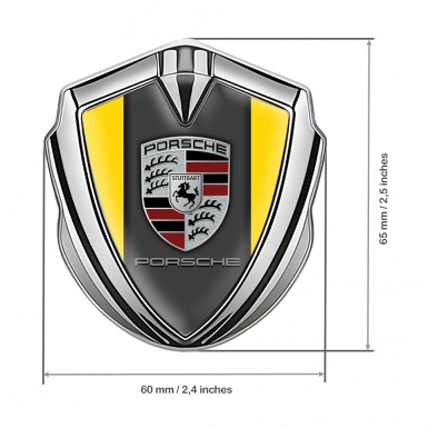 Porsche Self Adhesive Bodyside Emblem Silver Yellow Color Base Variant