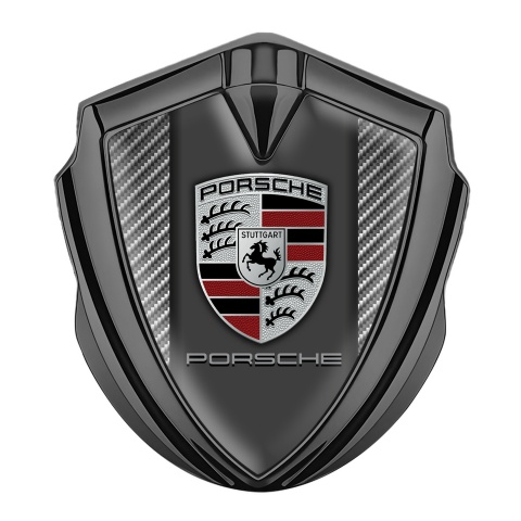 Porsche Metal Emblem Self Adhesive Graphite Light Carbon Base Classic Variant