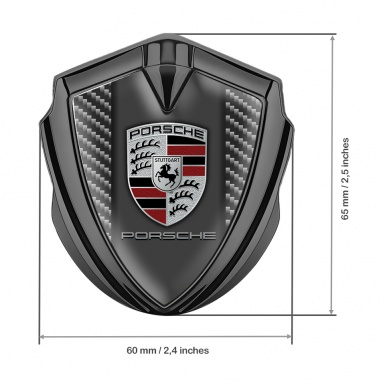 Porsche Tuning Emblem Self Adhesive Graphite Light Carbon Red Elements Crest