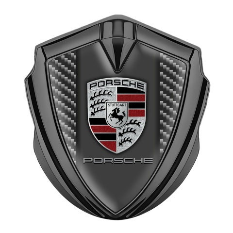 Porsche Tuning Emblem Self Adhesive Graphite Light Carbon Red Elements Crest