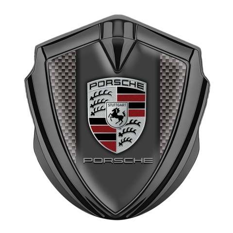 Porsche Fender Emblem Badge Graphite Brown Carbon Red Elements Design