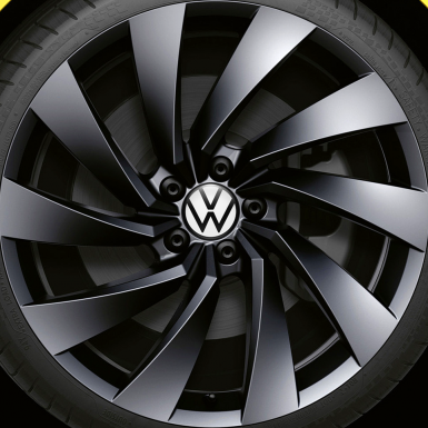 VW Silicone Stickers Center Cap White Black New Style Logo