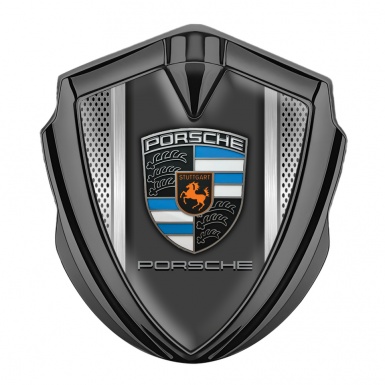 Porsche Bodyside Badge Self Adhesive Graphite Metal Alloy Pilon Blue Fragment