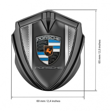 Porsche Bodyside Badge Self Adhesive Graphite Metal Alloy Pilon Blue Fragment