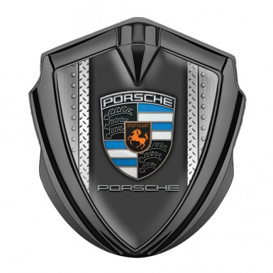 Porsche Trunk Emblem Badge Graphite Industrial Floor Base Blue Fragment