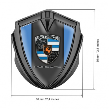 Porsche Bodyside Badge Self Adhesive Graphite Blue Base Classic Logo Design