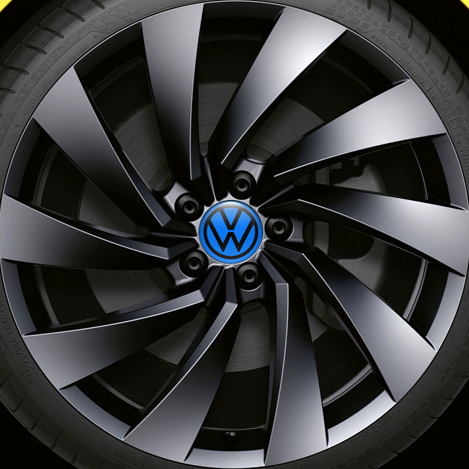 VW Wheel Center Caps Emblem 3D Blue Black New Style Logo Ring | Wheel ...