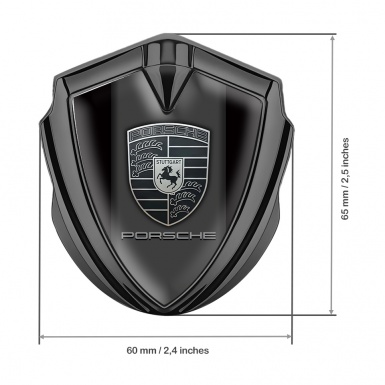 Porsche Bodyside Badge Self Adhesive Graphite Black Base Monochrome Edition