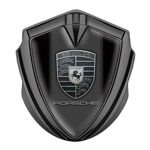 Porsche Bodyside Badge Self Adhesive Graphite Black Base Monochrome Edition