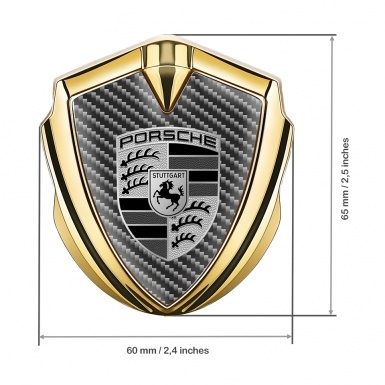 Porsche Metal Emblem Self Adhesive Gold Black Carbon Black White Design