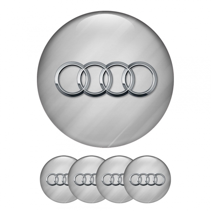 Audi Domed Stickers Wheel Center Cap Moon Surface