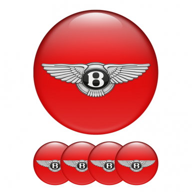 Bentley Stickers Wheel Center Cap Red Logo
