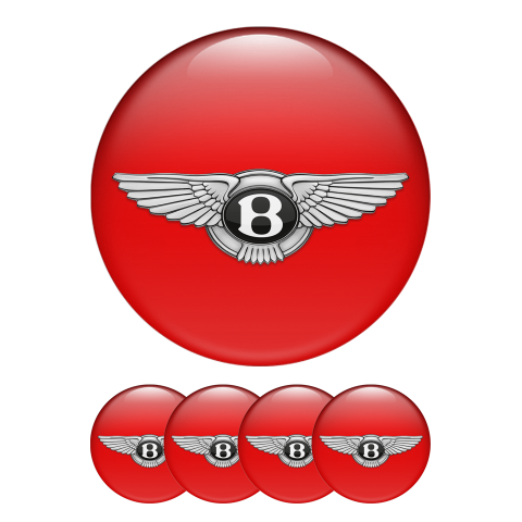 Bentley Stickers Wheel Center Cap Red Logo
