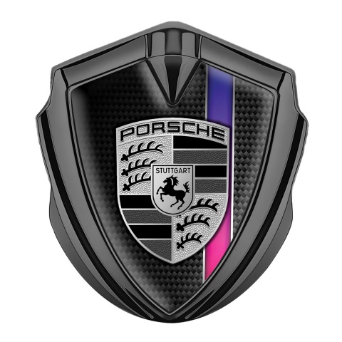 Porsche Bodyside Domed Emblem Graphite Black Carbon Color Gradient Stripe