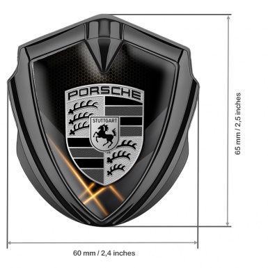 Porsche Self Adhesive Bodyside Emblem Graphite Orange Hex Glowing Pillars