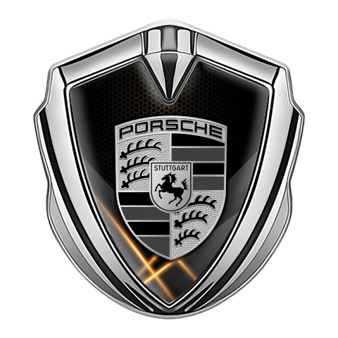 Porsche Self Adhesive Bodyside Emblem Silver Orange Hex Glowing Pillars