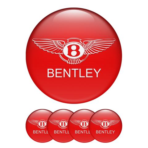 Bentley Dome Stickers Wheel Center Cap Red White logo