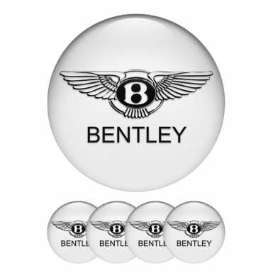 Bentley Silicone Sticker Wheel Center Cap White Logo