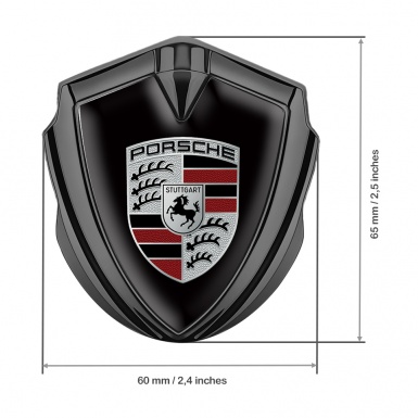 Porsche Self Adhesive Bodyside Emblem Graphite Basis Red Fractions Logo