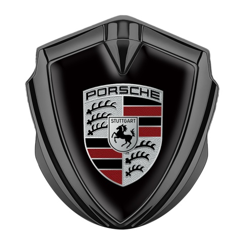 Porsche Self Adhesive Bodyside Emblem Graphite Basis Red Fractions Logo