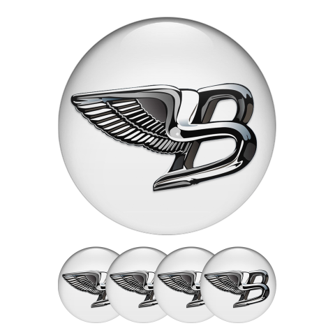 Bentley Sticker Wheel Center Cap 3D Domed White