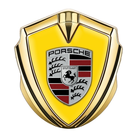 Porsche Bodyside Badge Self Adhesive Gold Blazing Yellow Red Elements