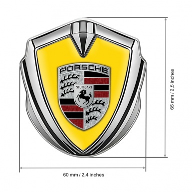 Porsche Bodyside Badge Self Adhesive Silver Blazing Yellow Red Elements
