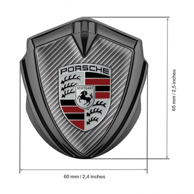 Porsche Fender Emblem Badge Graphite Light Carbon Classic Crest Edition
