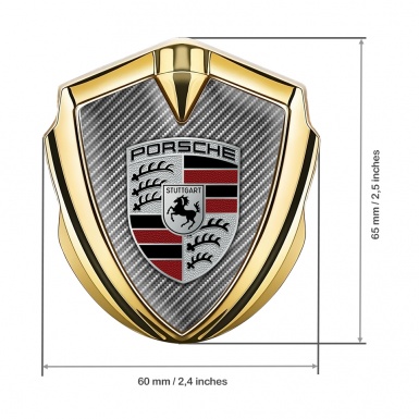 Porsche Fender Emblem Badge Gold Light Carbon Classic Crest Edition