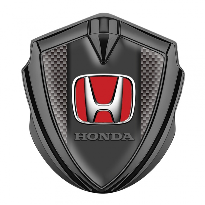 Honda Trunk Emblem Badge Graphite Grey Carbon Red Logo Design