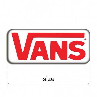 Vans Silicone White Sticker with Red  Classic Logo 2 pcs