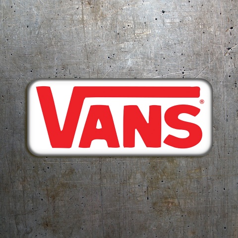 Vans Silicone White Sticker with Red  Classic Logo 2 pcs