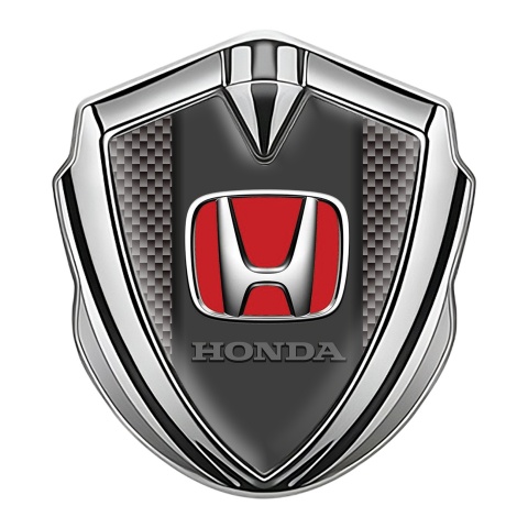 Honda Trunk Emblem Badge Silver Grey Carbon Red Logo Design