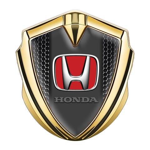 Honda Bodyside Domed Emblem Gold Industrial Grate Red Edition