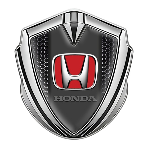 Honda Bodyside Domed Emblem Silver Industrial Grate Red Edition