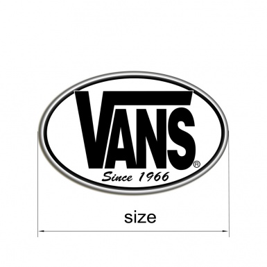 Vans Oval White Silicone Domed Stickers with Black Logo 2 pcs