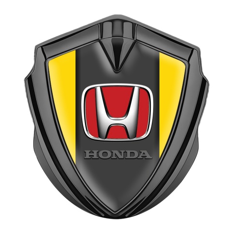 Honda Metal Bodyside Domed Emblem Graphite Yellow Red Design