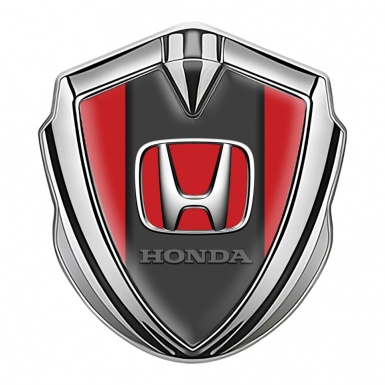 Honda Metal Self Adhesive Badge Silver Red Grey Center Plate