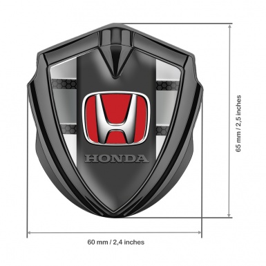 Honda Bodyside Badge Self Adhesive Graphite Honeycomb Grey Plates
