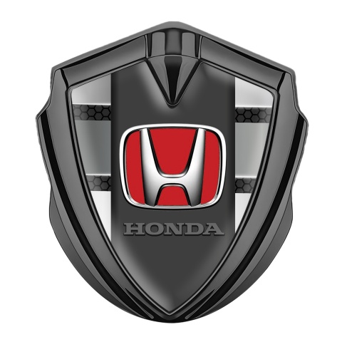Honda Bodyside Badge Self Adhesive Graphite Honeycomb Grey Plates