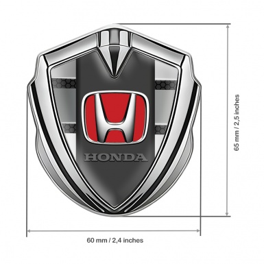 Honda Bodyside Badge Self Adhesive Silver Honeycomb Grey Plates