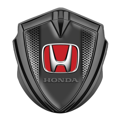Honda Tuning Emblem Self Adhesive Graphite Perforated Grate Red Motif