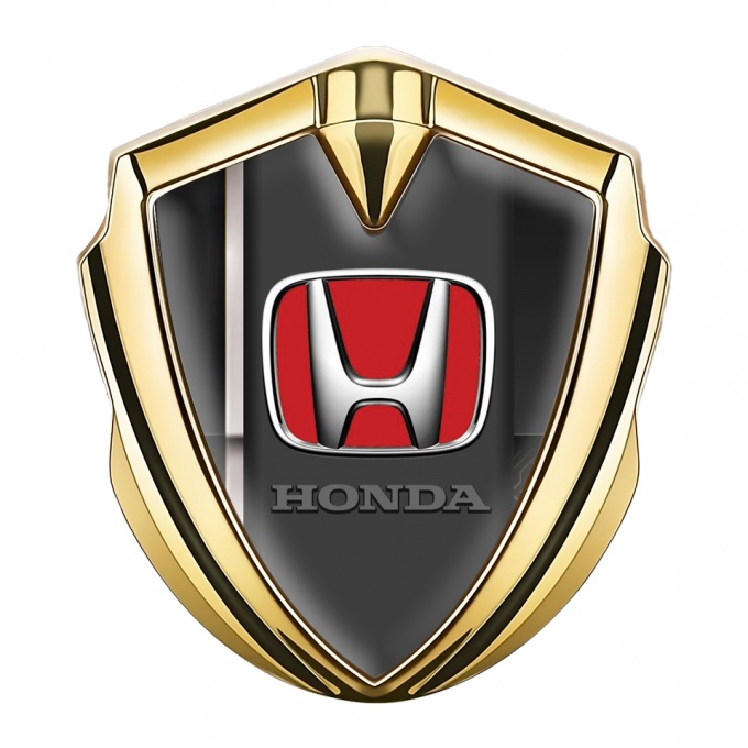 Honda Trunk Emblem Badge Gold Black Grey Sport Stripe Design