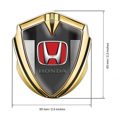 Honda Metal Bodyside Domed Emblem Gold Black Brushed Edition