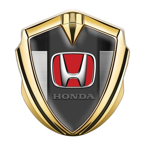 Honda Metal Bodyside Domed Emblem Gold Black Brushed Edition