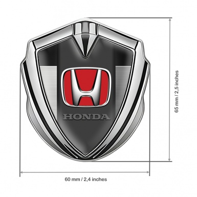 Honda Metal Bodyside Domed Emblem Silver Black Brushed Edition