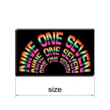 917 Nine One Seven Domed Stickers Black and Multicolor logo 2 pcs