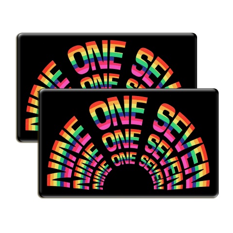 917 Nine One Seven Domed Stickers Black and Multicolor logo 2 pcs