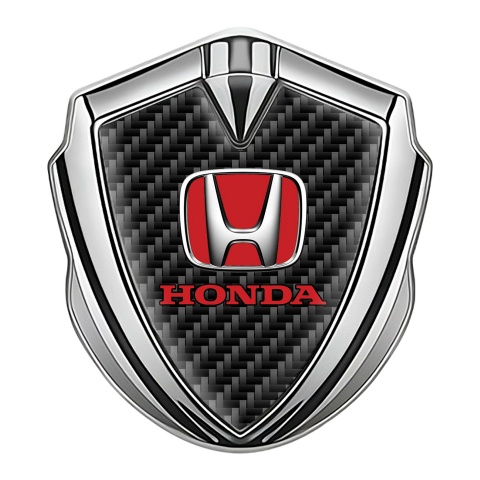 Honda 3D Car Metal Domed Emblem Silver Black Carbon Red Motif