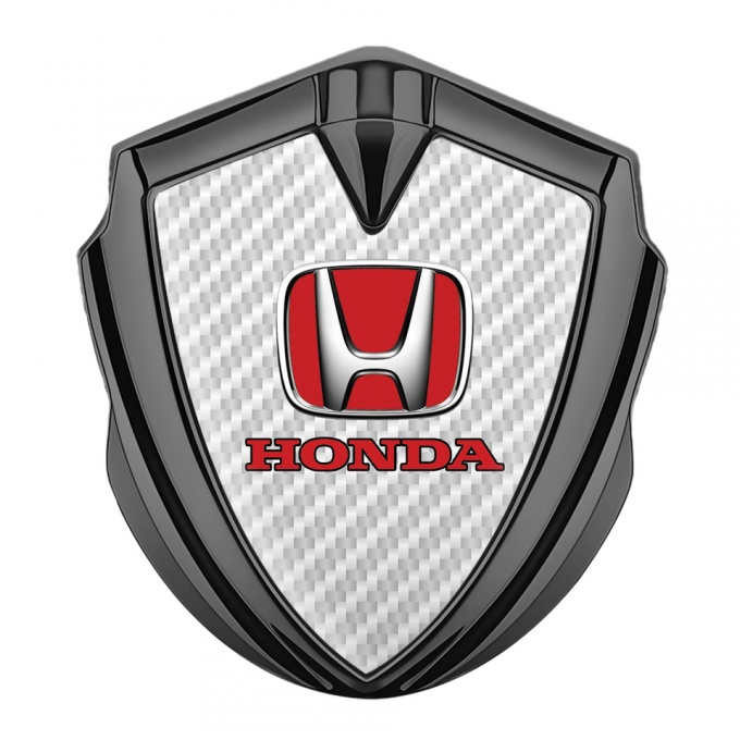 Honda Bodyside Domed Emblem Graphite White Carbon Fiber Effect